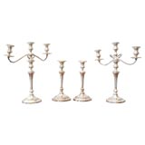 Antique SET OF 19THC STERLING SILVER CANDELABRA