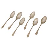 SET OF SIX EARLY PEWTER SPOONS/19THC