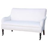 19THC  SOFA IN HOMSPUN  LINEN