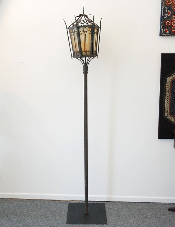 19THC  CAST IRON STREET LAMP FROM NEW ENGLAND