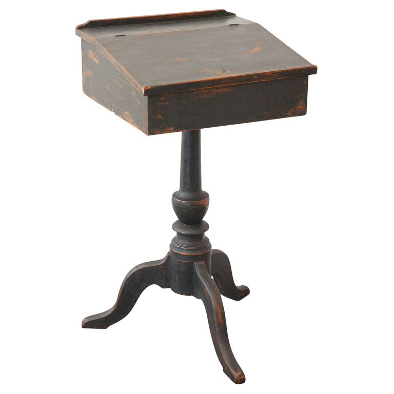 RARE 19THC ORIGINAL BLACK PAINTED LAP DESK STAND FROM NEWENGLAND at 1stDibs