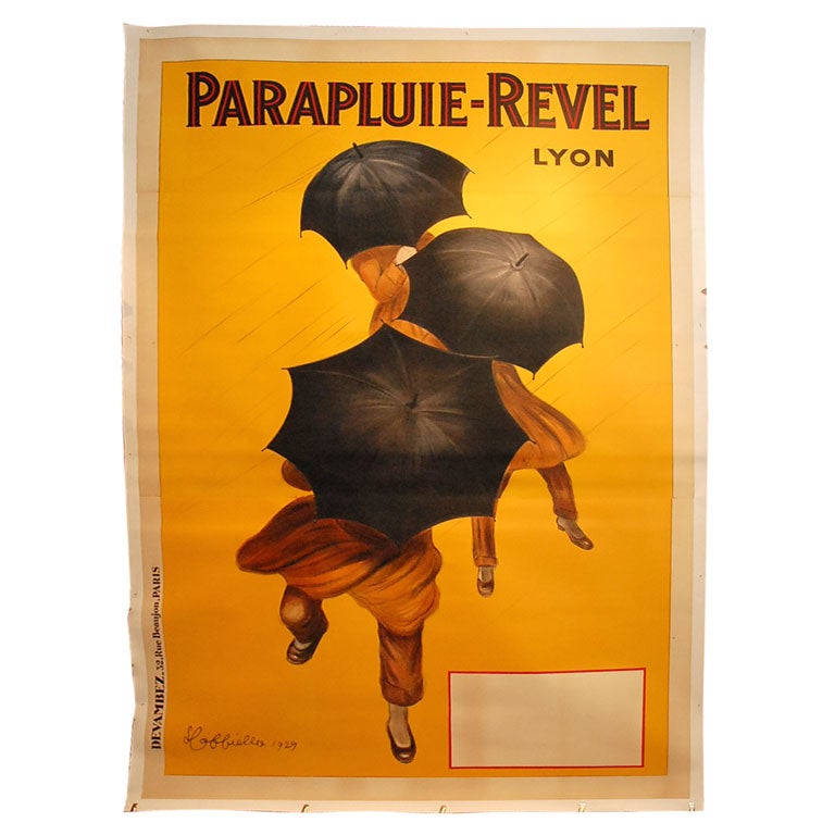 Giant Original Cappiello Poster, Parapluie Revel, 1929 at 1stDibs