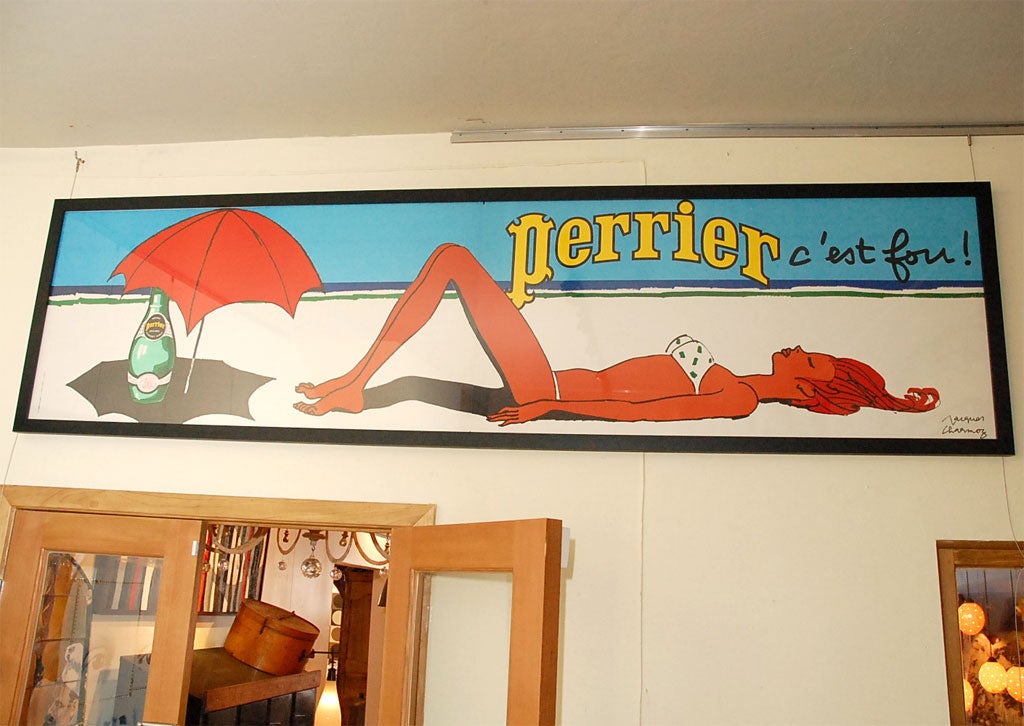 Perrier C`est Fou, long horizontal vintage poster