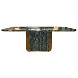 MARBLE AND BRONZE DINING TABLE