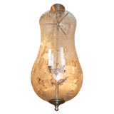 Nickel and etched glass lantern
