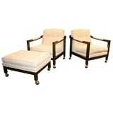 Harvey Probber Lounge Chairs with Ottoman