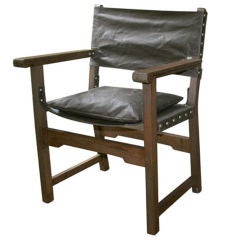 Contemporary waxed linen chairs with cushions