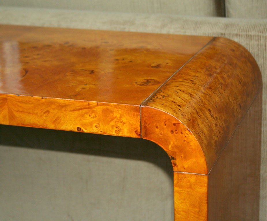 John Stuart Olive Burl Waterfall Console Table