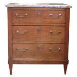 Three Drawer Marble Top Commode