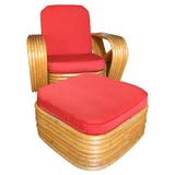 Single Square Pretzel Club Chair and Ottoman