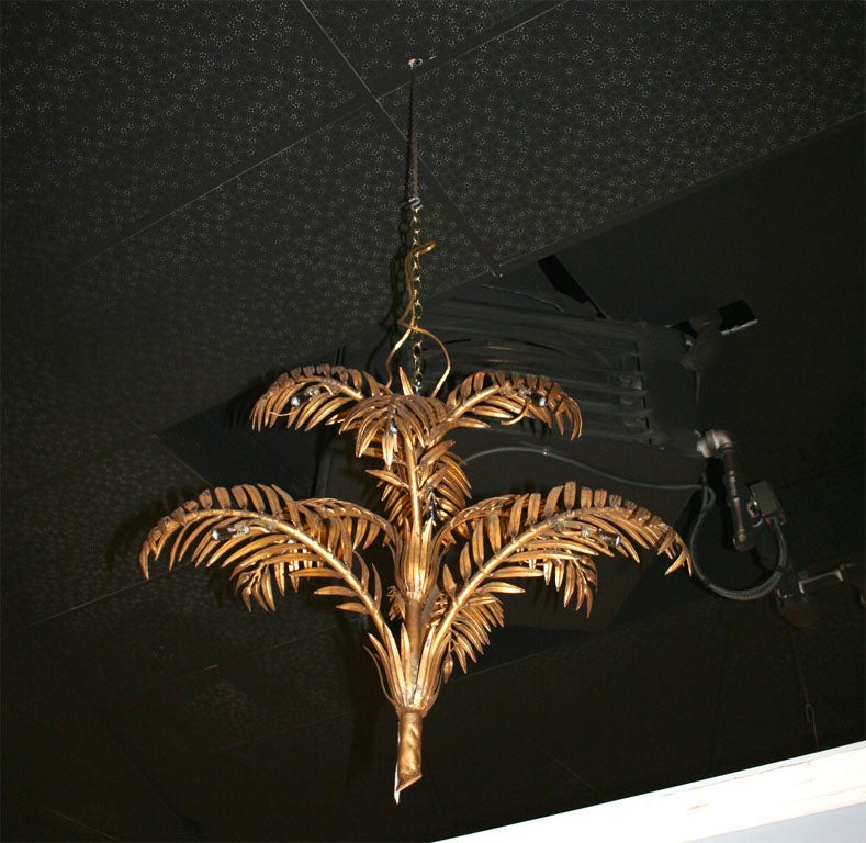 Gilt Palm Tree Chandelier
