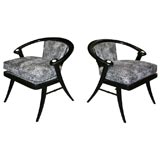 Pair Ebonized Kenneth Froy Chairs