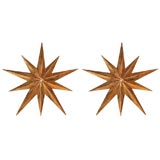 Pair of Italian Gilded Metal Star Sconces
