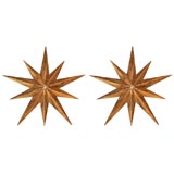 Pair of Italian Gilded Metal Star Sconces