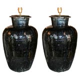 19th Century Chinese Terra Cotta Vases made into Lamps