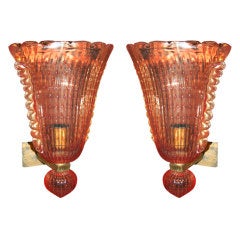 Pair of Venetian Murano Glass Sconces 6