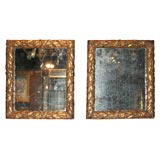 Pair Gilt Laurel and Ribbon decorated Mirrors