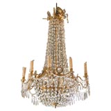 Bronze Dore and Crystal Empire Chandelier