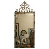 Elegant Gilded Iron Palladio Mirror