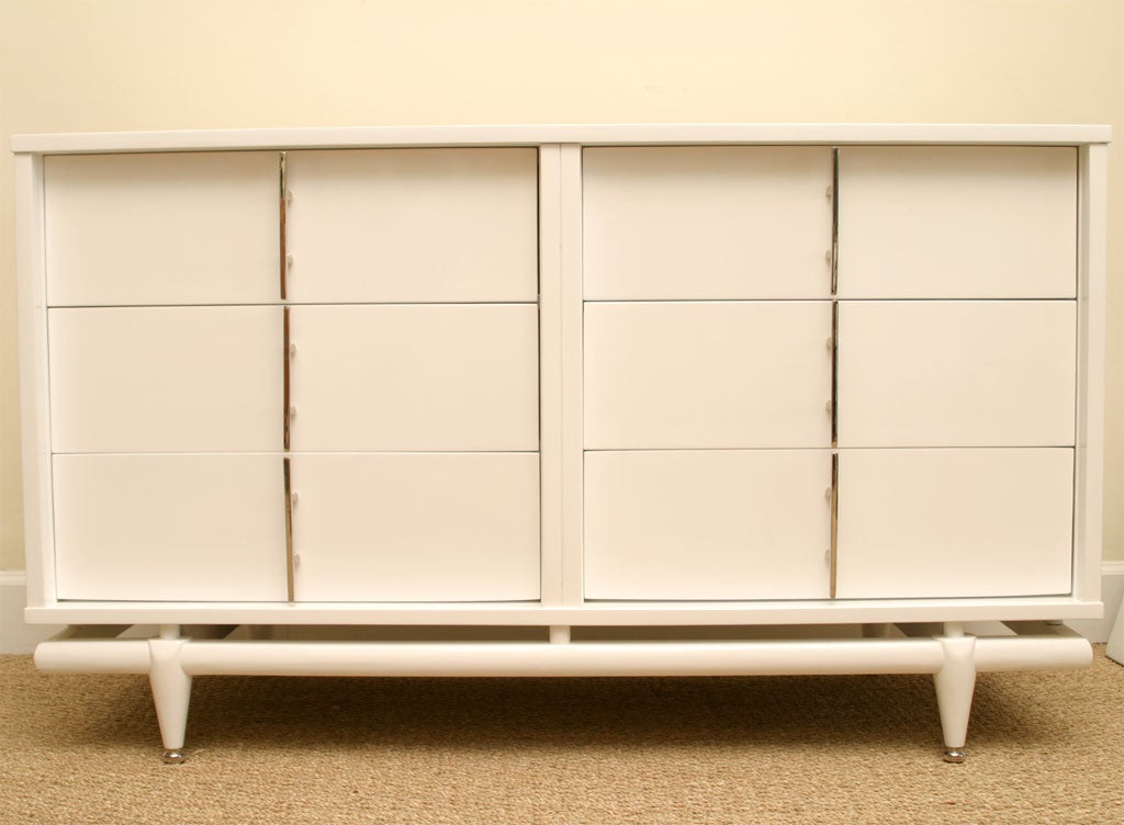 Kent Coffey White Lacquered Dresser