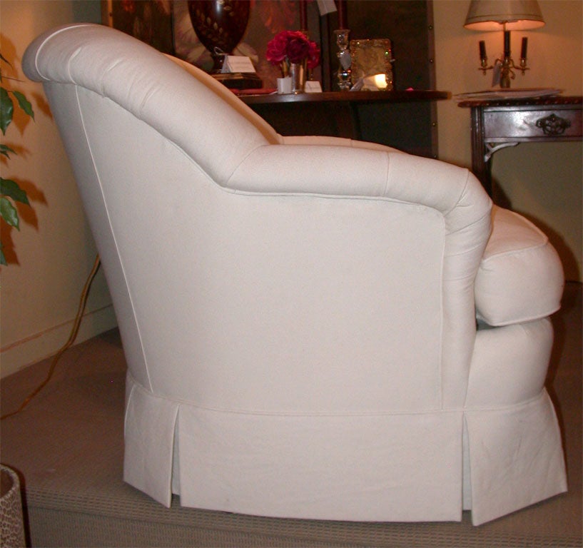 Tufted Swivel Club Chair For Sale 1