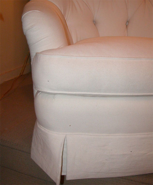 Tufted Swivel Club Chair For Sale 3