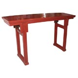 Red Lacquered Console Table