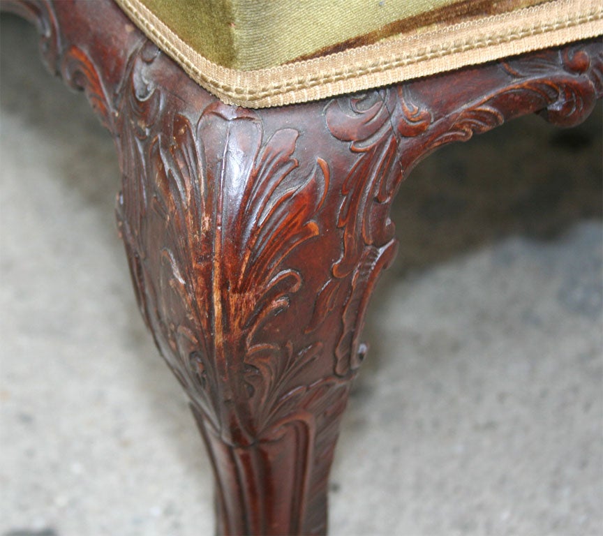 Walnut Pair of Impressive Scale Georgian Style Library Chairs