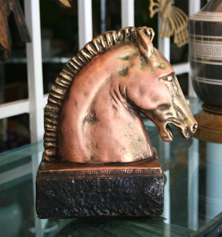 Pair of Signed Bronze Horse Bookends 2