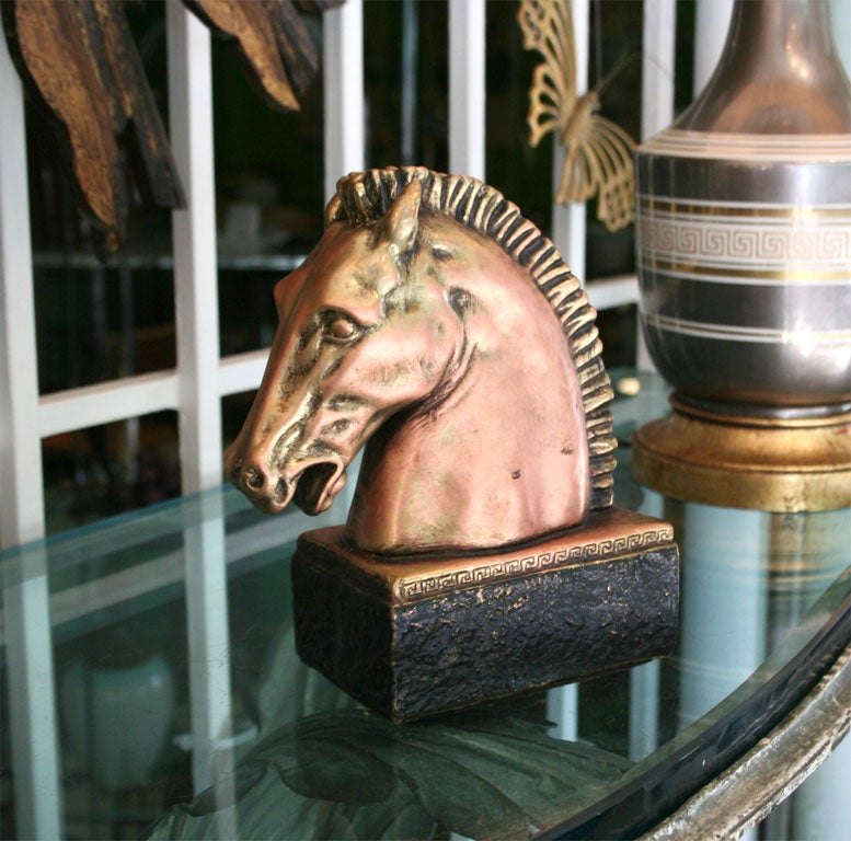 Pair of Signed Bronze Horse Bookends 4