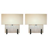 Pair of Travertine lamps