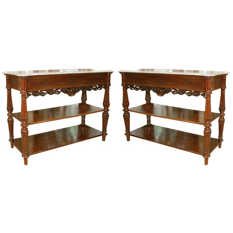 PAIR of Mahogany Three Tier Etageres, 19th Century