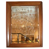 Antique English Cut and Beveled Glass Pub Mirror, Late 19th Century