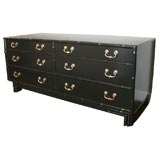 Black Lacquered Faux Bamboo Dresser