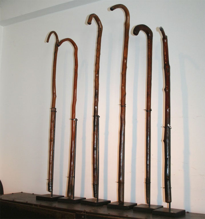 A collection of Ethiopian walking sticks. Sizes vary. <br />
- priced indiv.-