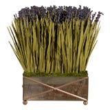 Dried Lavender Arrangement in mirrored planter