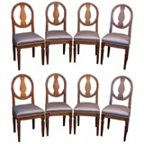 Set of Eight Unusual Swedish Dining Chairs