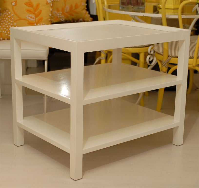 Pair of White Rectangle End Tables