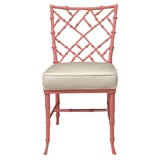 Pink Metal Faux Bamboo Chairs