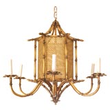 Gold Bamboo Pagoda Chandelier
