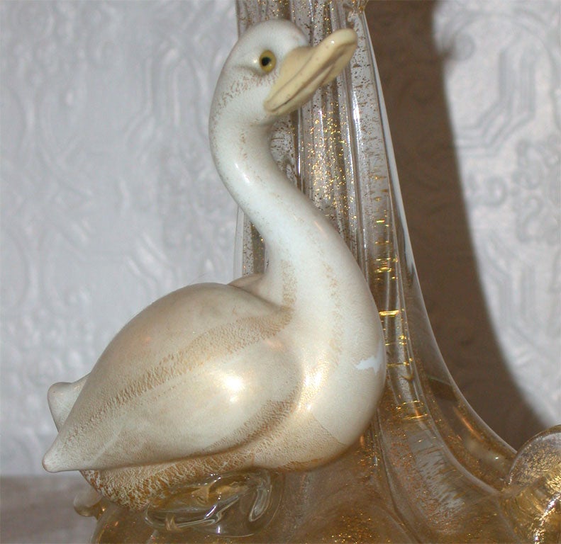 Mid-20th Century Murano Glass Duck Lamp