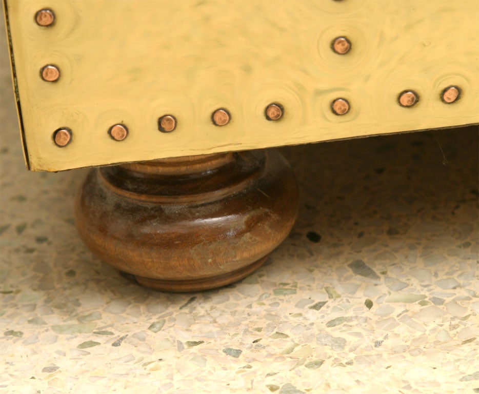 Wood 60's Brass Chest of Drawers