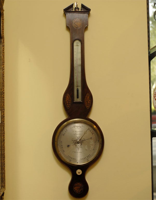 19th c. Mahogany Barometer