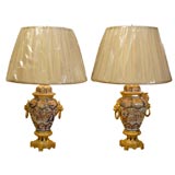 Pair of 19th Century Imari Lamps