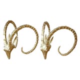 Pair of Bronze Ram
s Horn Table Bases