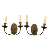 Pair Bronze Italian Rams Head Sconces