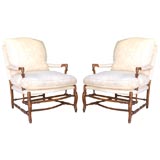 Pair 1940's French Colonial Style Chairs