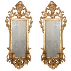 Antique 19th Century Italian Mirrored Sconces
