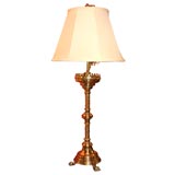 Pair of Electrified Brass Candlestick Lamps