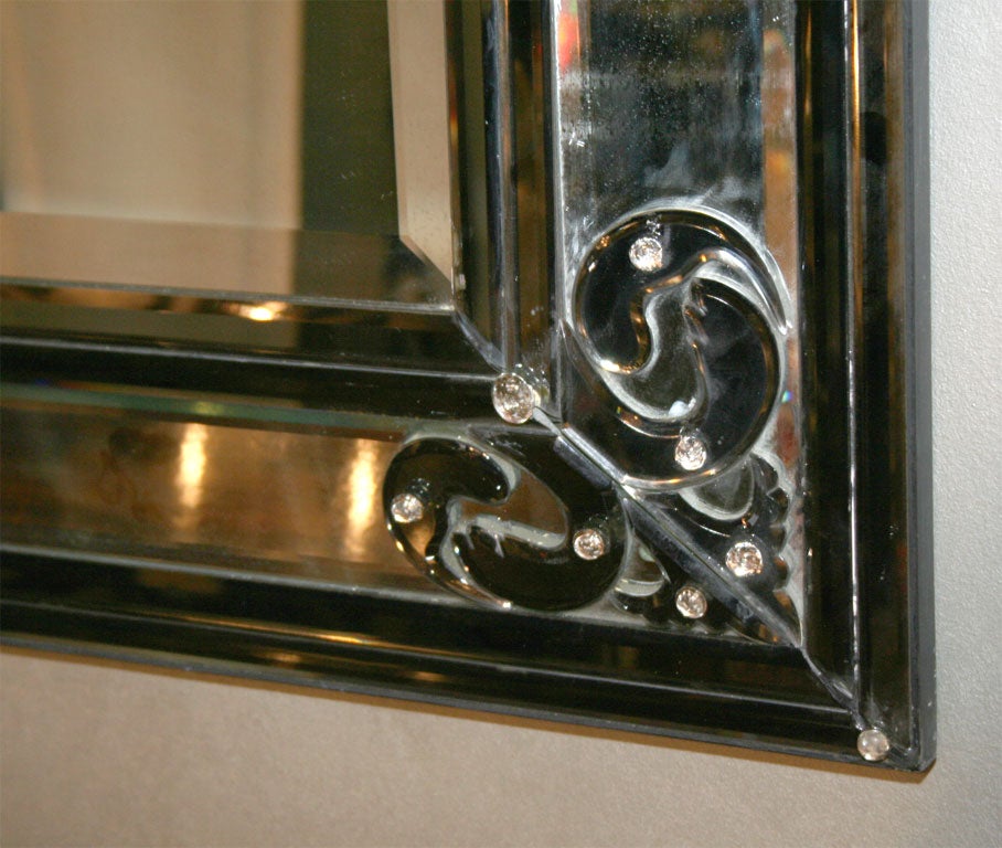Large Venetian Wall Mirror in Smoked Mirror